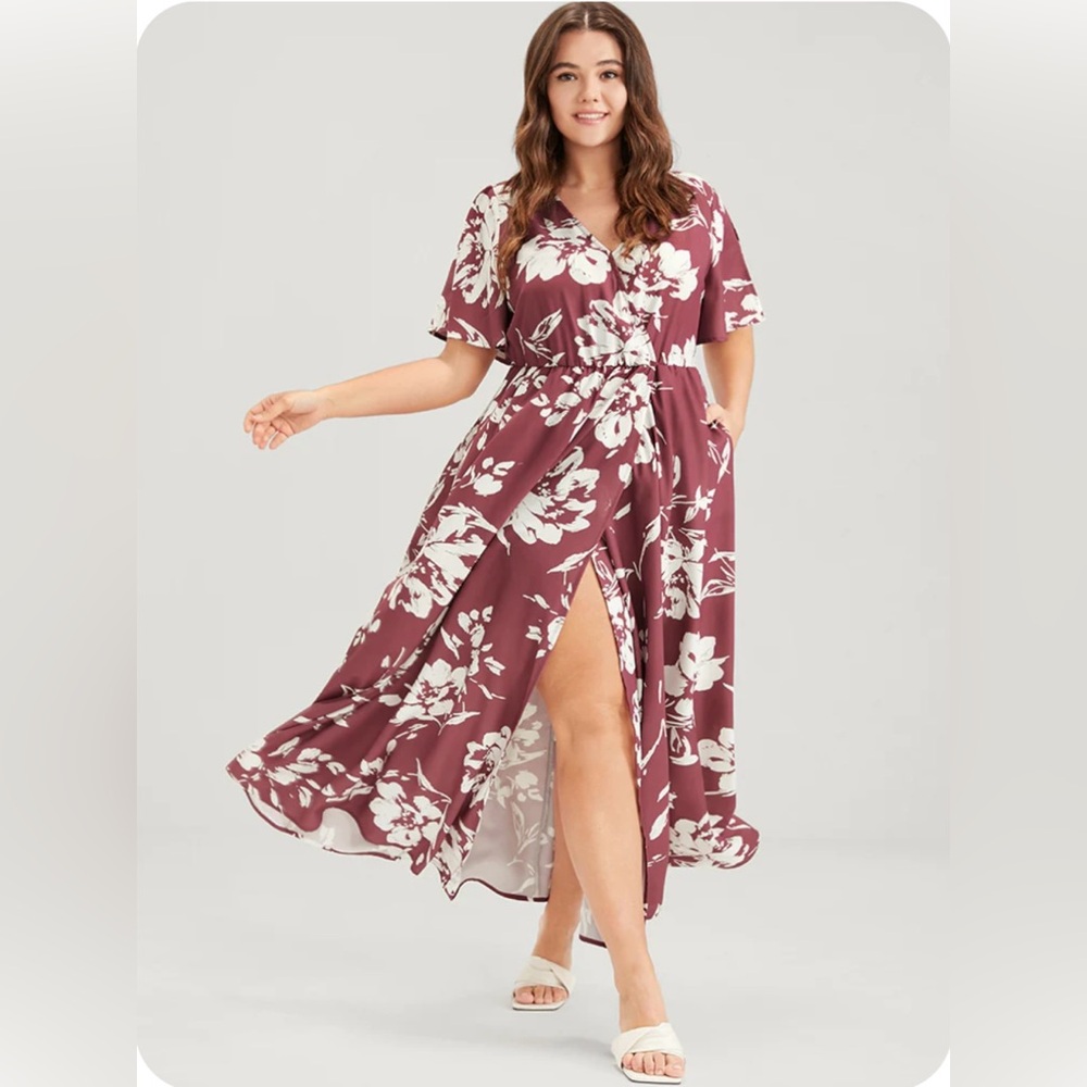 Dusty Pink Floral Maxi Dress- Bloomchic
